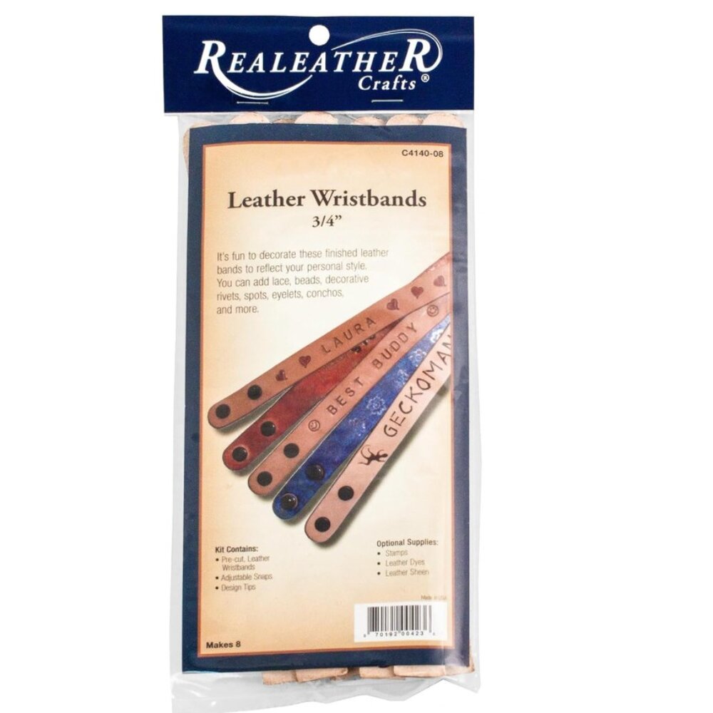 NWT Realeather Narrow Leather Wristbands with Snap Closure, 7.5” to 8.5” L